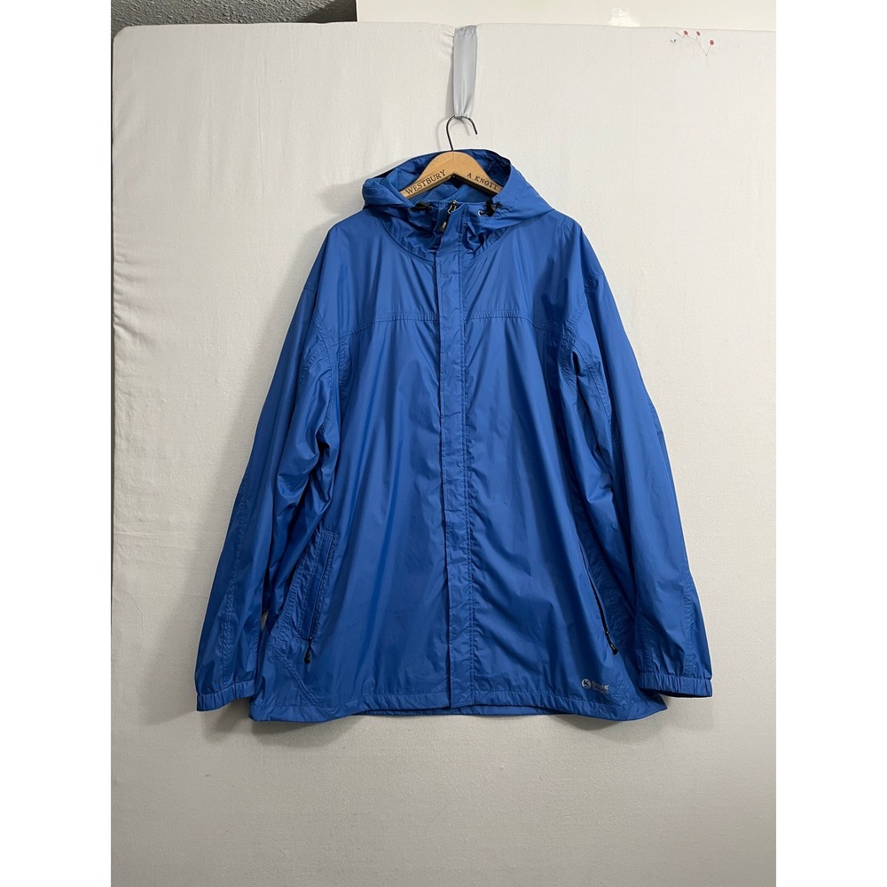 Gander Mountain Guide Series Blue Hooded Rain Jacket Windbreaker Mens 3XLT